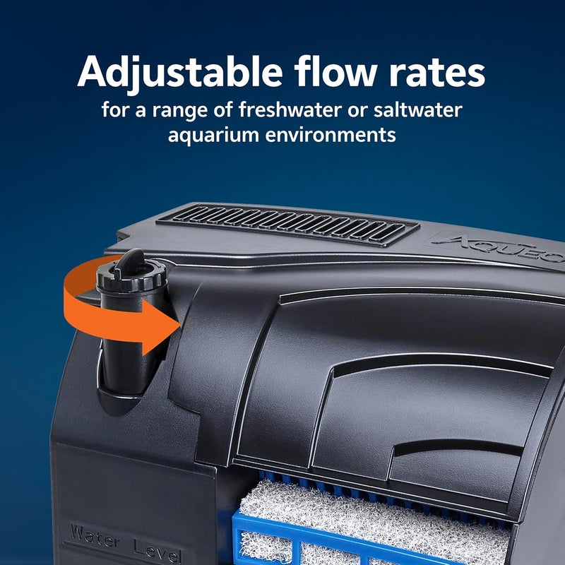 Aqueon SmartClean Power Filter with EcoRenew Filter Cartridge, Quick and Easy Water Changes, Quiet Operation, Adjustable Flow, for 20-30 Gallon Freshwater and Saltwater Aquariums, Large - Image 3